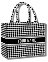 Load image into Gallery viewer, Icon Tote - Your Own Houndstooth Print Book Tote
