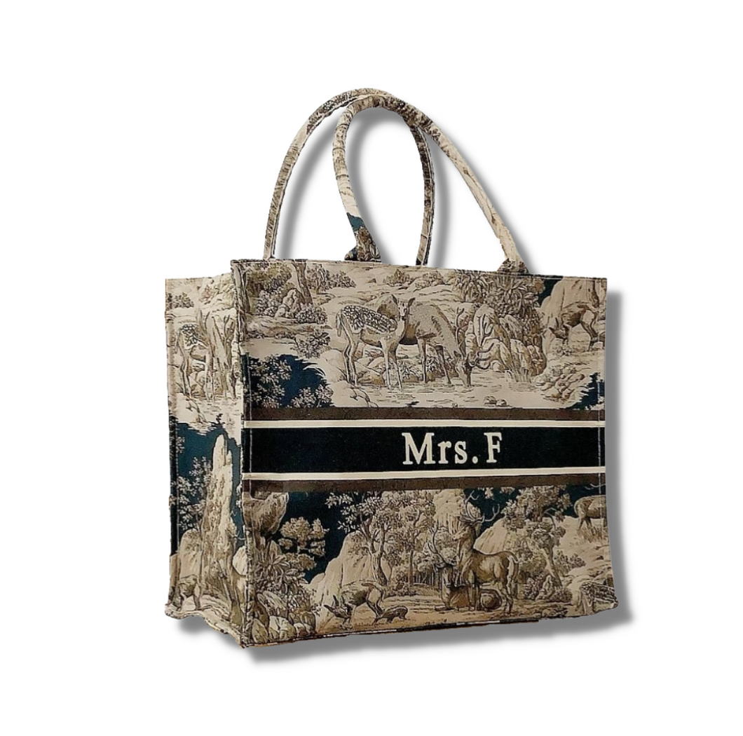 Icon Tote - Your Own Vintage Deer Print Book Tote