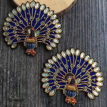 Load image into Gallery viewer, Accessories - Brooch : Peacock handmade Indian silk embroidery brooch
