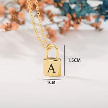 Load image into Gallery viewer, Accessories - Necklace : Stainless Steel Initial Necklace Gold Chain Padlock Necklace
