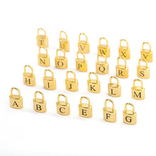 Load image into Gallery viewer, Accessories - Necklace : Stainless Steel Initial Necklace Gold Chain Padlock Necklace
