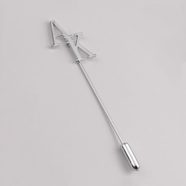 Accessories - Brooch :  Stainless Steel Personalise Initial Name Collar Pin