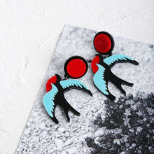 Load image into Gallery viewer, Accessories - Earring : Dangle Statement Acrylic Swallow / Parrot Stud Earrings
