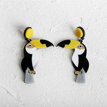 Load image into Gallery viewer, Accessories - Earring : Dangle Statement Acrylic Swallow / Parrot Stud Earrings
