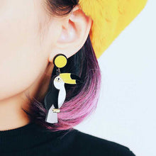 Load image into Gallery viewer, Accessories - Earring : Dangle Statement Acrylic Swallow / Parrot Stud Earrings
